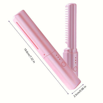 Wireless Hair Straightener Small USB Charging Hair Straightener Portable Travel Curly Dual Purpose Hair Straightener